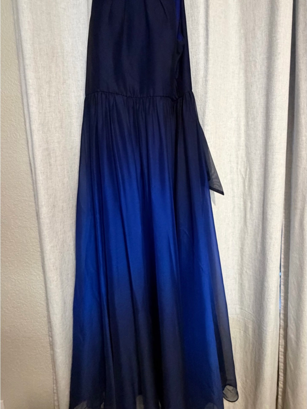 Betsy & Adam Royal Blue and Navy Evening Dress